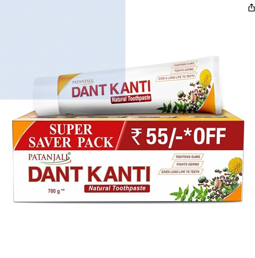 Patanjali Dant Kanti Natural Toothpaste 700G, Helps in Reduction in Bad Breath, Cavity Free Smile, Freshness with Protection, Healthy Gums & Effective Dental Care