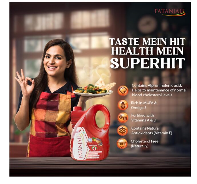 Patanjali Kachi Ghani Mustard Oil 5L - Cold Pressed Sarson Ka Tel Edible Cooking Oil | Suitable for Tempering Frying & Pickling | 100% Vegetarian | No Additives - Image 2