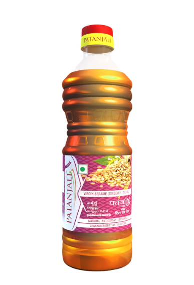 Patanjali Pure Sesame Til Oil 1L - Cold Pressed Natural Edible Cooking & Massage Til Oil | 100% Pure | No Additives | 100% Vegetarian | For Cooking & Frying Use
