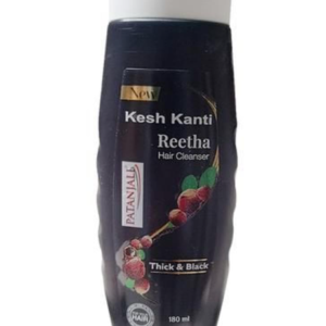 Patanjali Kesh Kanti Reetha Shampoo Hair Cleanser 180ml - Natural Reetha Soapnut Hair Fall Control Shampoo | Suitable for All Hair Types | For Men & Women | For Daily Use