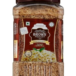 Patanjali Brown Basmati Rice Long Grain With Rich Pleasant Aroma, Nutrient Rich, Premium Quality, Gluten-Free (Jar)