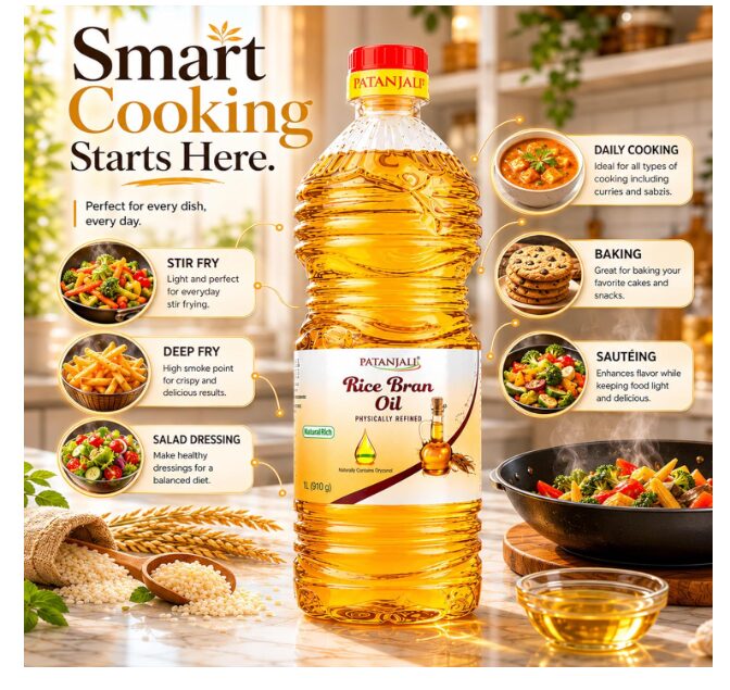 Patanjali Fortified Rice Bran Oil,, 1 L - Image 2