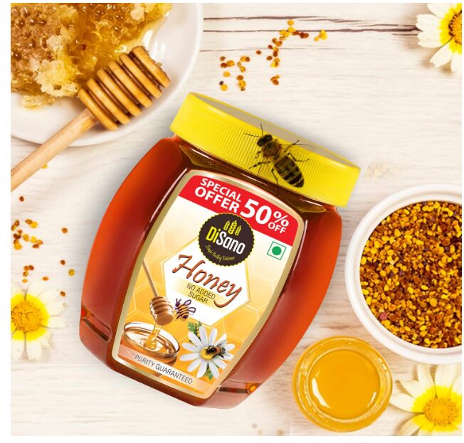 DiSano Honey 1kg, Pure with No Sugar Added, For Fitness & Health, Natural Immunity Booster, Rich in Antioxidants & Minerals