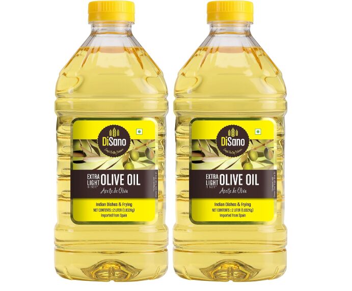 DiSano Extra Light Olive Oil 2L, Ideal for Indian Cooking (Pack of 2)