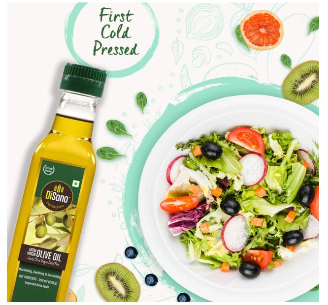 DiSano Extra Light Olive Oil, Indian dishes and frying, 2L & DiSano Extra Virgin Olive Oil, First Cold Pressed, 250ml Material : vegetarian - Image 2