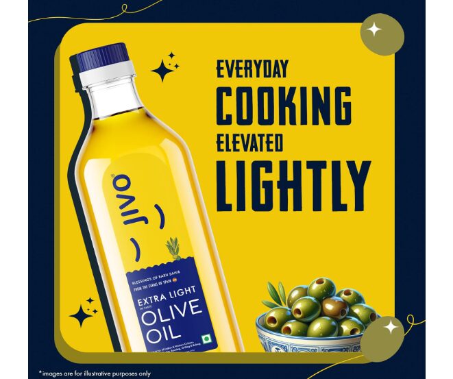 Jivo Extra Light Olive Oil 1 Litre | Imported from Spain | Everyday Cooking, Dressings, Salad, Soups, Dips, and Marinades All Culinary Uses | Light, Flavorful High MUFA & Rich in Antioxidants
