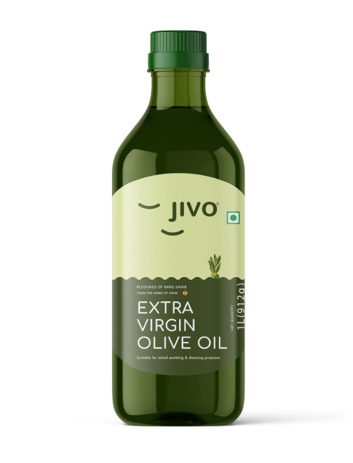Jivo Extra Virgin Olive Oil 1 litre | Imported from Spain | Contains Vitamin E | Low in Saturated Fat | Natural Cooking Oil | Ideal for Dressings, Salad, and Soups, Dips & Marinades