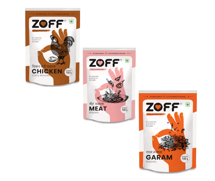 Zoff Masala Trio – Chicken Masala, Meat Masala Powder & Garam Masala - Pack of 3 × 100g - Net Weight: 300g
