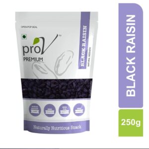 ProV Premium Black Raisins Seedless | Naturally Sweet Kismis | Rich in Iron, Fiber & Antioxidants | Healthy Dry Fruit Snack | 250g