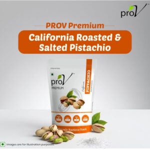 ProV Premium California Pistachios | Roasted & Lightly Salted | Rich in Protein, Fiber & Antioxidants | Crunchy Heart-Healthy Nut Snack | 250g