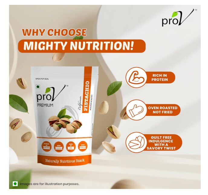 ProV Premium California Pistachios | Roasted & Lightly Salted | Rich in Protein, Fiber & Antioxidants | Crunchy Heart-Healthy Nut Snack | 250g - Image 2