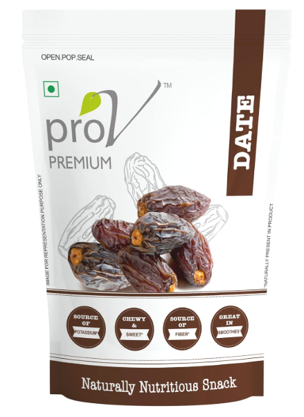 ProV Premium Dates - 250gm| Natural Khajoor| No Added Sugar | No Preservatives| Healthy, Tasty & Nutritious Dryfruits Snack | Rich in Iron, Fiber| Sweet Jewel of The Deserts|