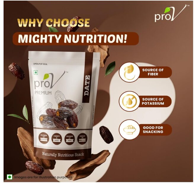 ProV Premium Dates - 250gm| Natural Khajoor| No Added Sugar | No Preservatives| Healthy, Tasty & Nutritious Dryfruits Snack | Rich in Iron, Fiber| Sweet Jewel of The Deserts| (Pack of 2) - Image 2