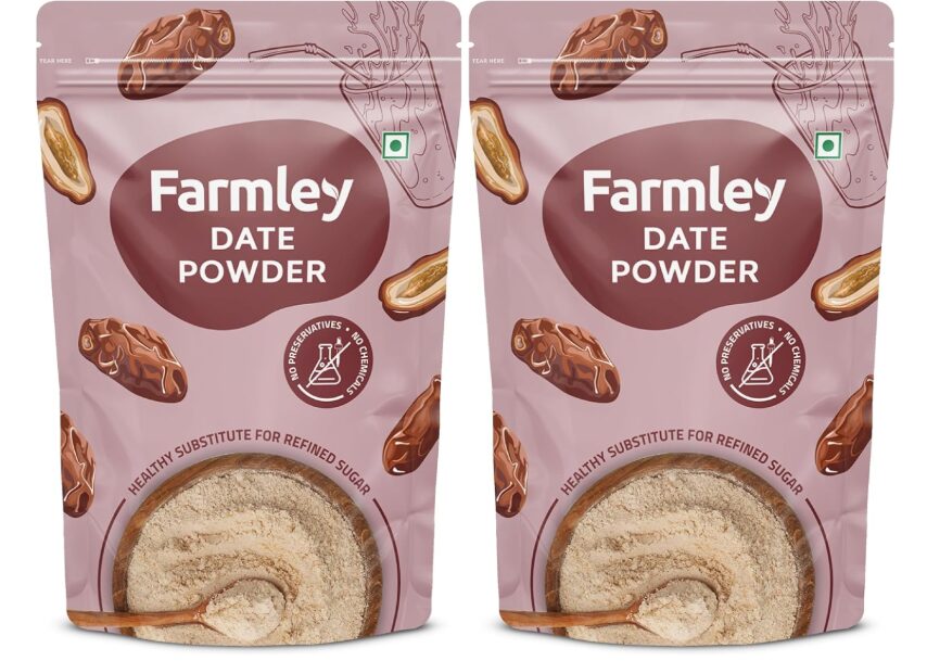 Farmley Omani Fard Dates/Khajur 200g | Healthy Snacks, Rich in Fibre, Naturally Sweet, Naturally Low-Fat Food (Powder of Dates) (Pack of 2)