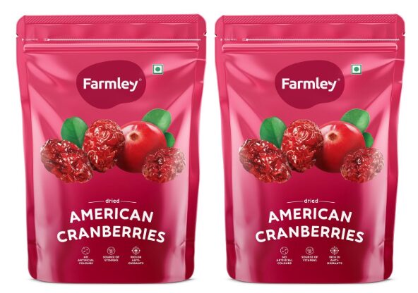 Farmley Dried Cranberry I 400 Gram I Dried Fruit, Berries, High Nutrient And Antioxidant No Added Preservatives - Pack Of 2 of 200gm