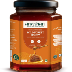 Anveshan Wild Forest Honey 1Kg | Raw & Minimally Processed | Immunity Booster | 100% Pure Natural Honey | No Added Sugar | Forest Harvested | Glass Jar | Lab Certified