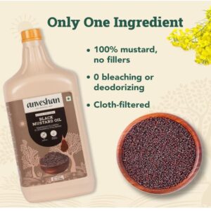 Anveshan Wood Cold Pressed Mustard Oil-5 Litre |HDPE Can| Kolhu/Kacchi Ghani/Chekku | A1 Grade Mustard Seeds & 0 trans fat| Rich Aroma | Naturally Cholesterol Free & Goodness of Omega 3