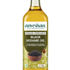 Anveshan Wood Cold Pressed Sesame Oil (Gingelly Oil) - 1Litre | PET Bottle | Kacchi Ghani | 0 trans fat & Chemical free| Goodness of Omega 6 & Authentic Seed Flavour| Helps Lower Cholesterol