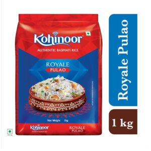 Kohinoor Pulao Basmati Rice, 1 kg | Long-Grain Basmati (Cooked grain up to 18 mm) | Aromatic & Flavorful Rice | Ideal for Pulao