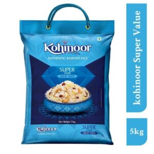 Kohinoor Super Value Basmati Rice, 6.25 Kg (25% Extra)| | Authentic Long-Grain Basmati Rice (Up to 20 mm) | Aromatic, Flavorful I Ideal for Pulao & Plain Rice