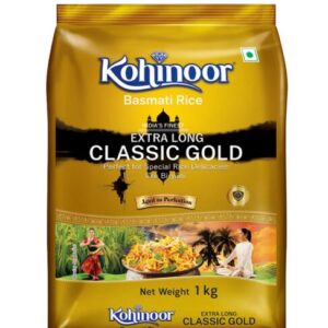 Kohinoor Classic Gold Basmati Rice, 1 kg | Naturally Aged for 2 Years | Premium Aromatic Long-Grain Basmati | Perfect for Biryani & Special Meals
