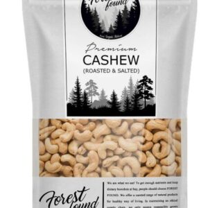 Forest Found Crunchy Cashew Nuts | Oven Roasted, Salted, Low Sodium, Oil-Free Kaju | Healthy, Natural Snack for Weight Loss, High in Protein, Rich in Fiber | Natural & Nutrient-Rich Cashews (900 Gram)