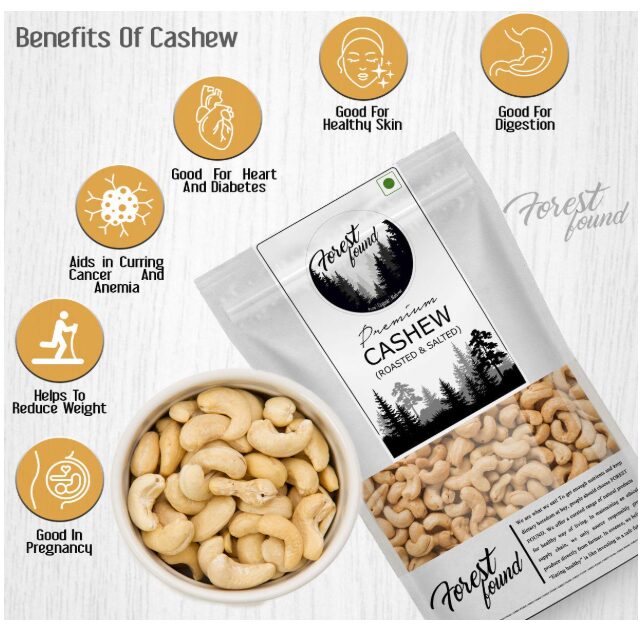 Forest Found Crunchy Cashew Nuts | Oven Roasted, Salted, Low Sodium, Oil-Free Kaju | Healthy, Natural Snack for Weight Loss, High in Protein, Rich in Fiber | Natural & Nutrient-Rich Cashews (900 Gram) - Image 2