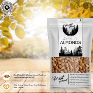Forest Found Premium California Almonds | Whole Raw Badam Nuts for Snacking, Soaking, Cooking and Gifting | Healthy Snack for All Ages (Big Size, 900 gram)