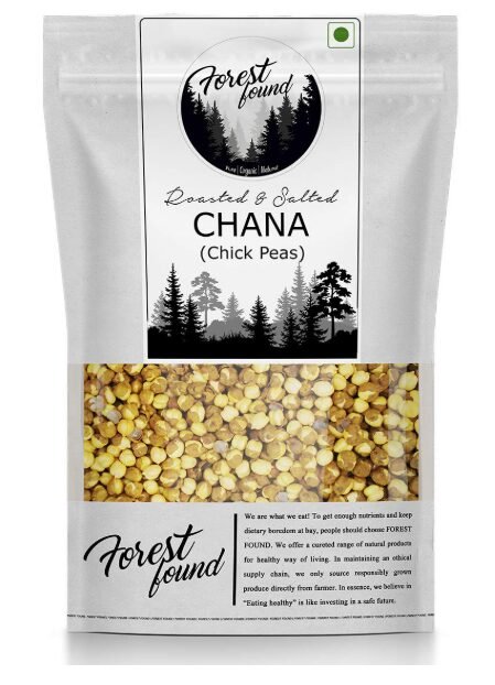 Forest Found Roasted Salted Desi Chana - 400g | High Protein Chickpea Snack | Advanced Vacuum Roasted (Zero Oil) | Healthy Bhuna Gram for Weight Loss | Crunchy & Non-GMO Namkeen
