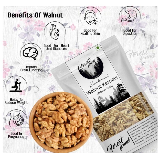 Forest Found Kashmiri Walnut Kernels Without Shell | Akharot Giri Dry Fruit | Extra Light Omega-3 Rich, Antioxidants | Ideal for Snacking, Salads, Baking, Desserts and Smoothies (900g) - Image 2