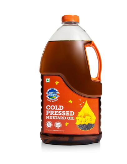 Country Delight Mustard Oil | Non-Refined Cold-Pressed Mustard Oil | Traditional Kohlu Extraction | Rich Aroma & Authentic Taste | 1.8L