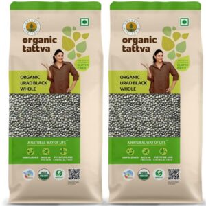 Organic Tattva, Organic Urad Black Whole Unpolished Dal, 1 Kg | 100% Vegan, Gluten Free and High Protein Sprouts Pulse