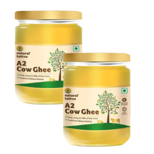 NATURAL TATTVA A2 Cow Ghee 1000ml (Pack of 2-500ml Each)