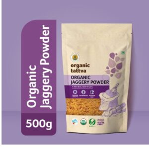 Organic Tattva Jaggery Powder 500gm | 100% Natural, Unrefined & Chemical-Free Sweetener | Healthy, Sugar Alternative Jaggery Powder Organic for Cooking, Baking, Tea, Desserts & Indian Sweets