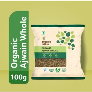 Organic Tattva Ajwain 100gm | Pure Ajwain | Premium Carom Seeds Naturally Processed from Farm-Fresh Seeds for Healthy Cooking & Authentic Flavor