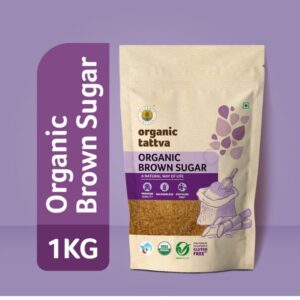 Organic Tattva Brown Sugar 1kg | USDA Certified Natural Brown Sugar for Healthy Sweetening | Organically Processed from Fresh Sugarcane