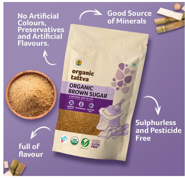 Organic Tattva Brown Sugar 1kg | USDA Certified Natural Brown Sugar for Healthy Sweetening | Organically Processed from Fresh Sugarcane - Image 2