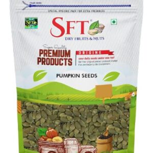 SFT Pumpkin Seeds, 1 Kg, Rich in Protein, Dietary Fibre, Magnesium & Phosphorus, Raw & Unroasted Pumpkin Seeds, Source of Iron & Zinc, Handpicked Seeds, Resealable Pack