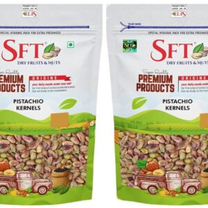 SFT Premium Unsalted Pistachio Kernels 100g|Healthy Snacks, Dry Fruits, Pista| Super Crunchy & Delicious | Non GMO |, Rich In Protein, Phosphorus, | Dietary Fibre | Premium Nuts (Pack of 2)