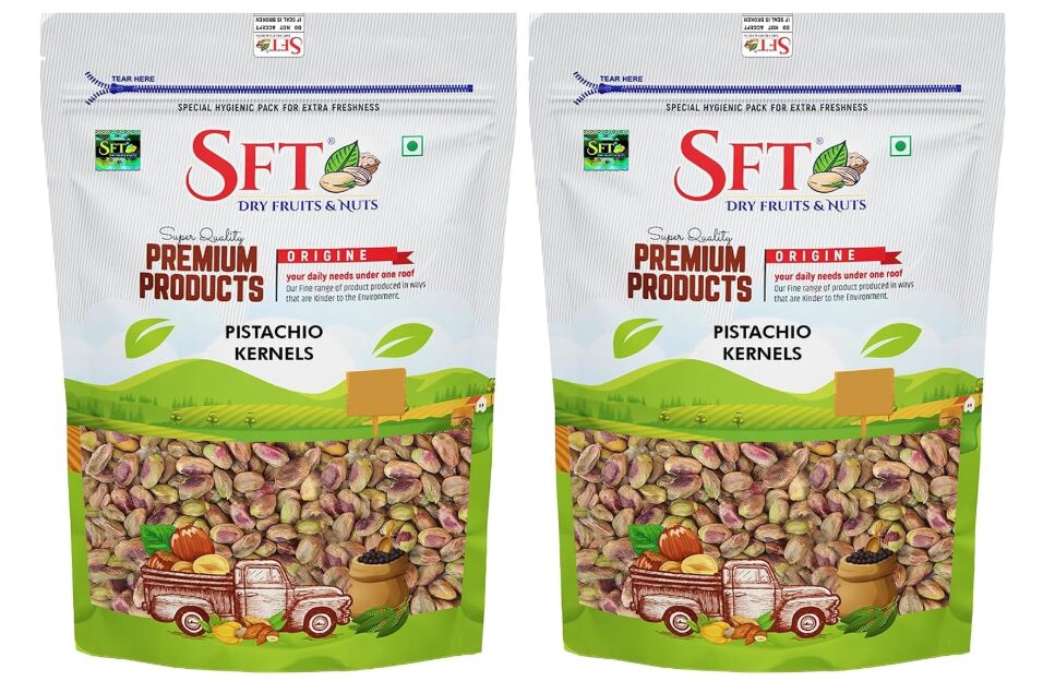 SFT Premium Unsalted Pistachio Kernels 100g|Healthy Snacks, Dry Fruits, Pista| Super Crunchy & Delicious | Non GMO |, Rich In Protein, Phosphorus, | Dietary Fibre | Premium Nuts (Pack of 2)