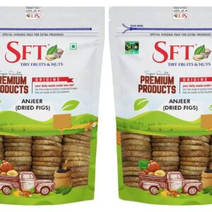 SFT Premium Anjeer (Dried Figs), 1Kg, Rich in Calcium & Fibre, Source of Iron, Naturally Low-Fat Food (Pack of 2)