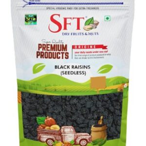SFT Premium Afghani Seedless Fresh Black Raisins 1Kg Value Pack| Healthy Snacks, Dry Fruits, Kishmish | High In Antioxidants, Naturally Sweet & Tasty