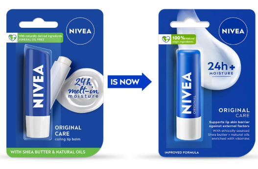 NIVEA Original Care 4.8g Lip Balm|24 H Melt in Moisture Formula|Natural Oils|Nourished Lips,4.8 g (Pack of 1)