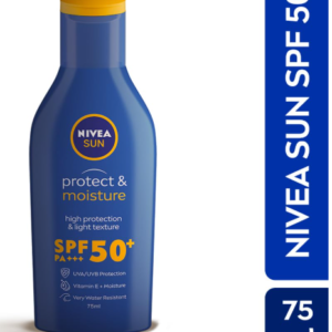 NIVEA Sun Protect and Moisture 75ml SPF 50 Advanced Sunscreen for Normal Instant Protection| PA+++ UVA - UVB Protection System| Vitamin E + Moisture| Very Water Resistant| For Unisex