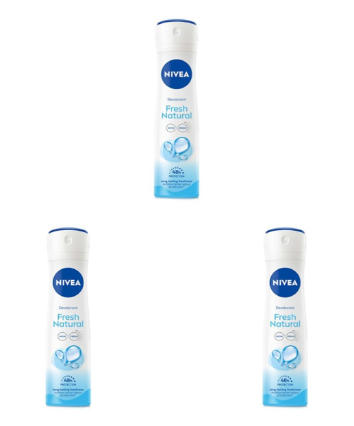 NIVEA Women Fresh Natural Deodorant Spray, 150Ml (Pack of 3)