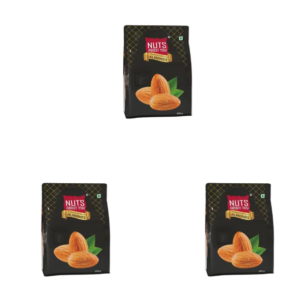 Nuts About You Premium ALMONDS, 200 g | New Crop | Premium | 100% Natural | Badam | Fresh & Crisp | (Pack of 3)
