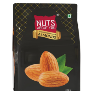 Nuts About You Premium ALMONDS, 200 g | New Crop | Premium | 100% Natural | Badam | Fresh & Crisp |