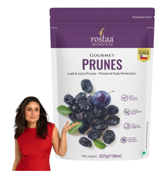 Rostaa Gourmet Prunes 227 gms | Boosts Gut, Bone & Heart Health | Helps Manage Blood Sugar | High in Fiber & Antioxidants | Premium 100% Natural Snack