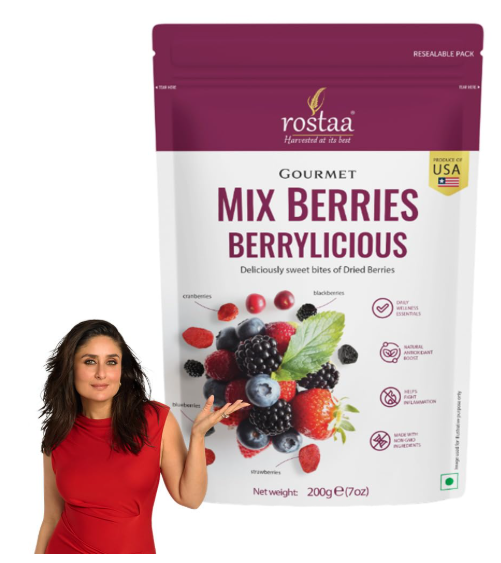 Rostaa Gourmet Berrylicious 200 gms | Colourful, Tangy and Naturally Wholesome | A vibrant medley of nature’s finest berries