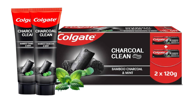 Colgate Charcoal Clean Deep Clean Oral Care Toothpaste, Bamboo Charcoal and Mint (Black Gel) 240g Saver Pack